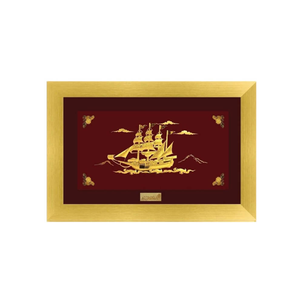 กรอบรูปเรือสำเภา AURORA DESIGN กรอบทอง ขนาด 30 X 20 ซม.